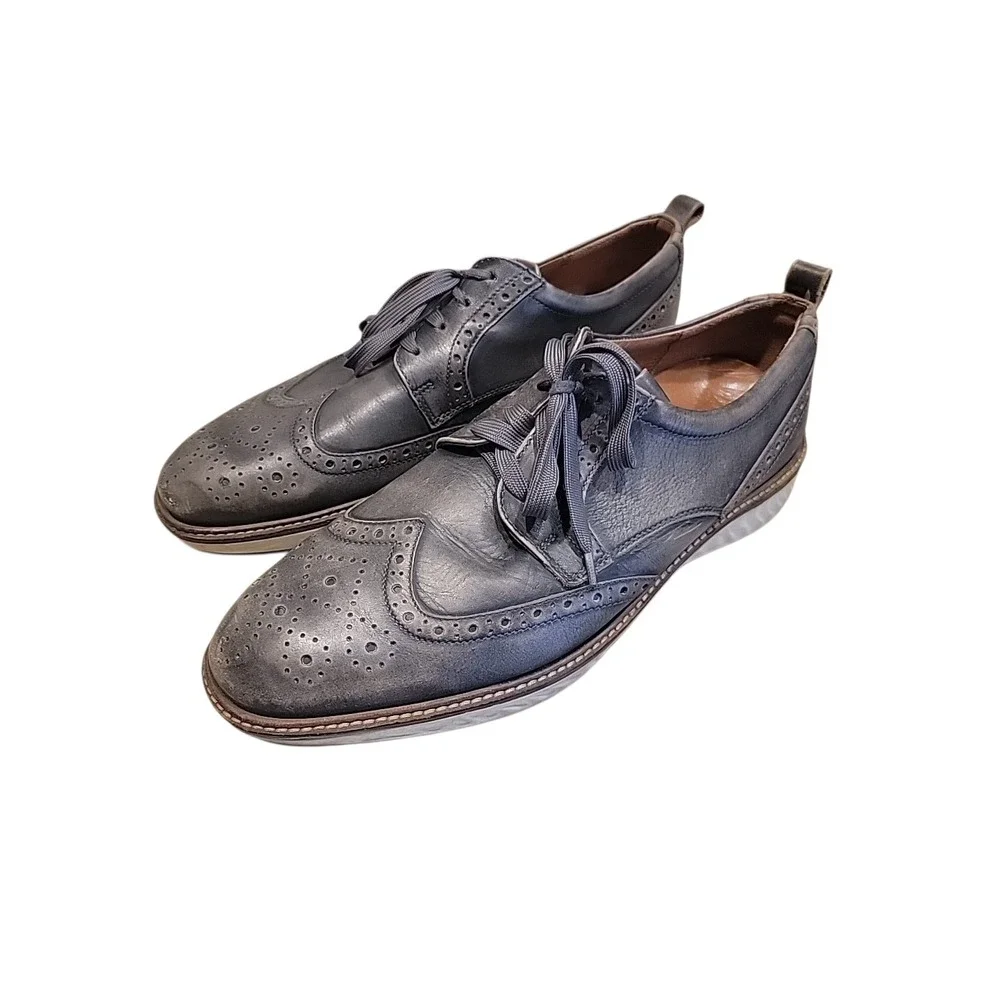 Ecco St. 1 Hybrid Brogue Mens Oxford Shoe Dress Casual Distressed Gray Sz US 13
